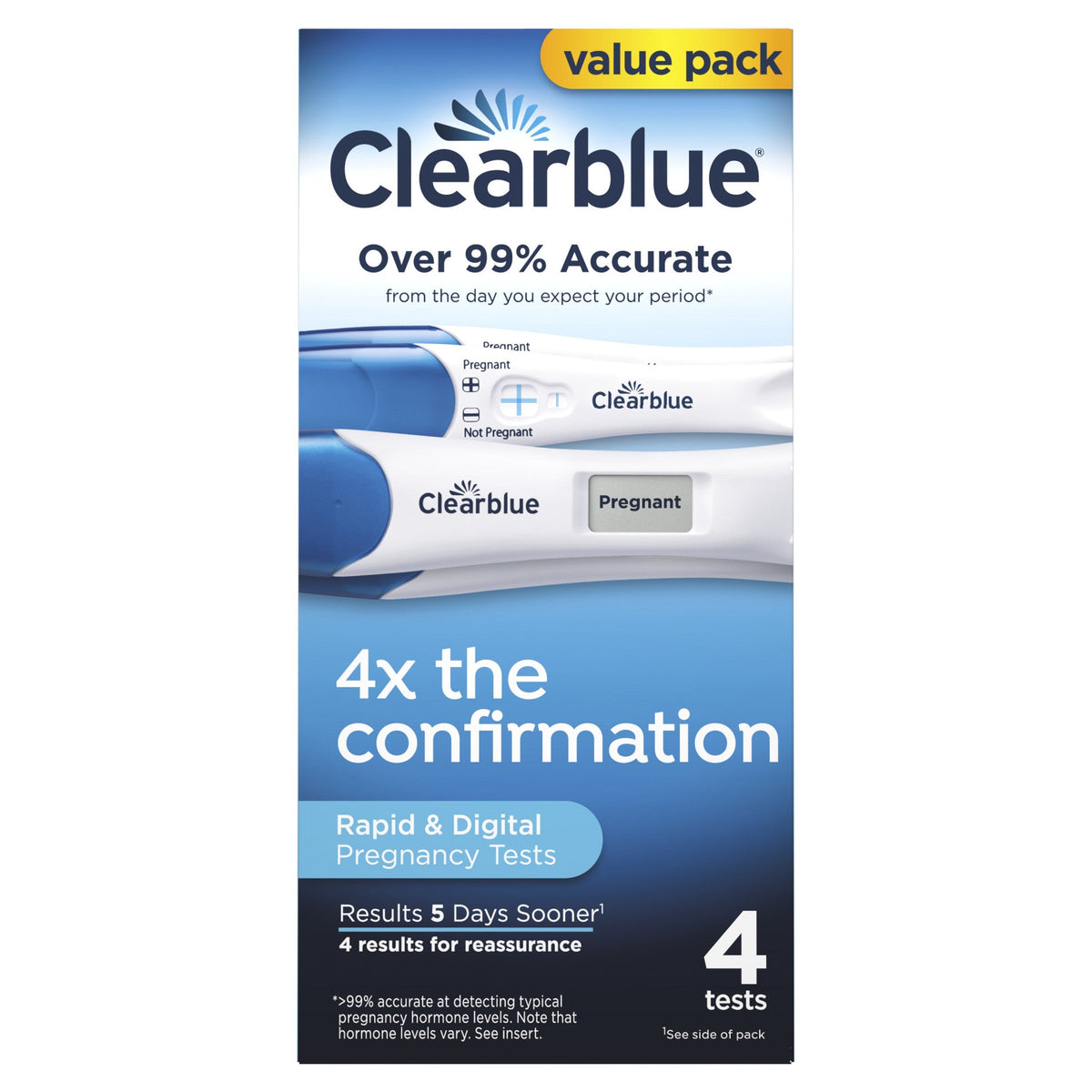 Clearblue Early Combo Pack Pregnancy Tests, 4 Ct REPLACES GCO8033205 Clearblue Early Combo Pack Pregnancy Tests, 4 Ct REPLACES GCO8033205
