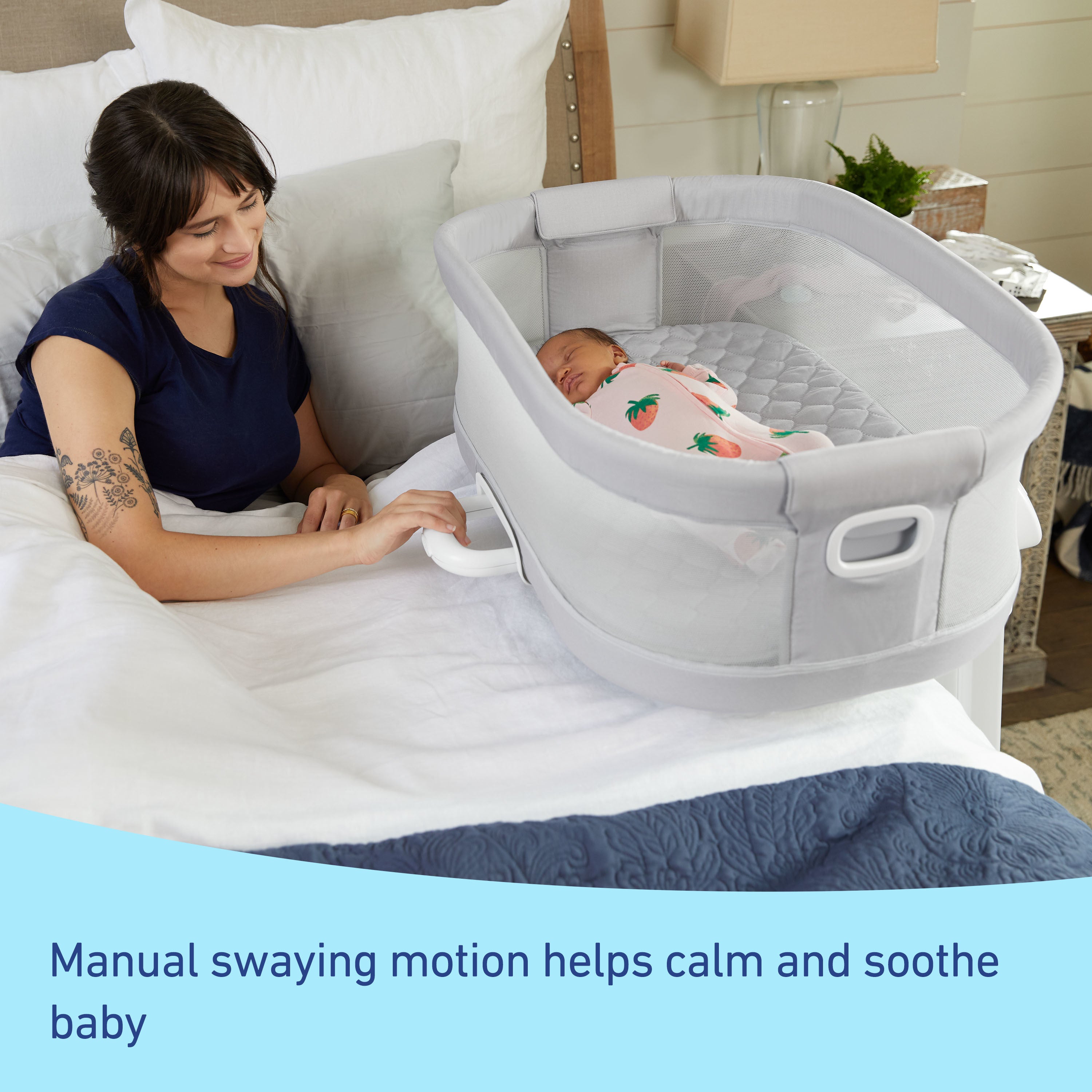 DreamMore Bedside Bassinet Deluxe with Calming Motion-Skyler