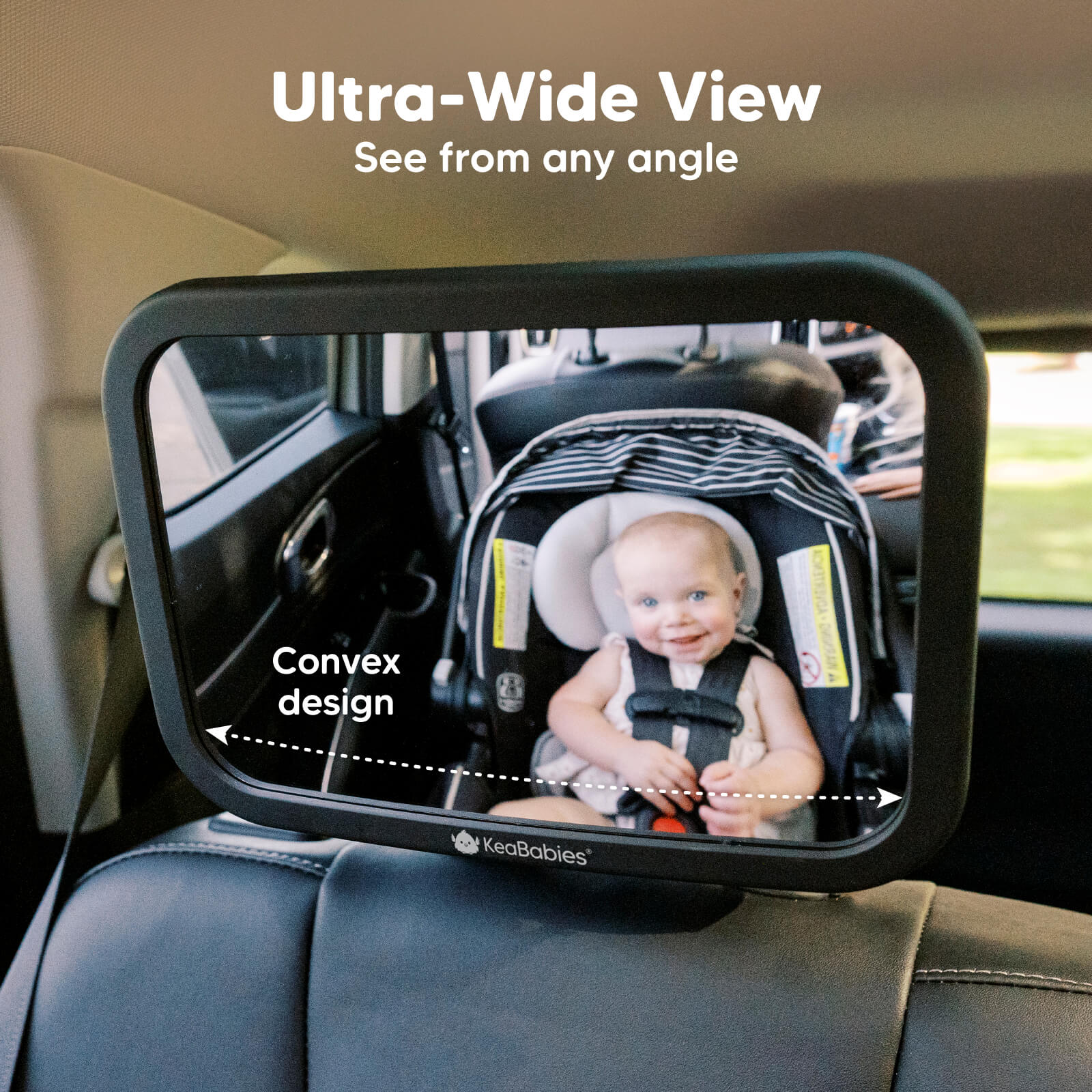 Baby Car Seat Mirror (Regular, Matte Black)