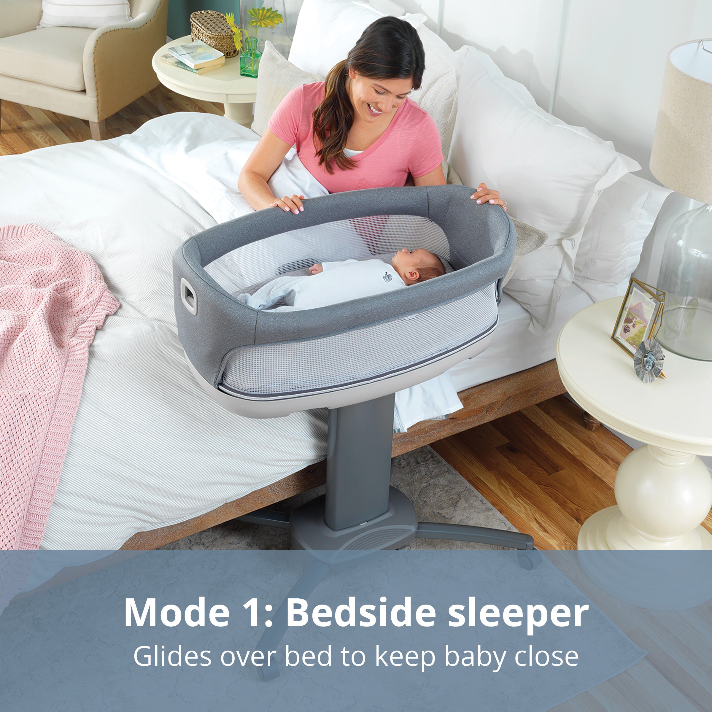 Close to You 3-in-1 Bedside Bassinet - Heather Grey