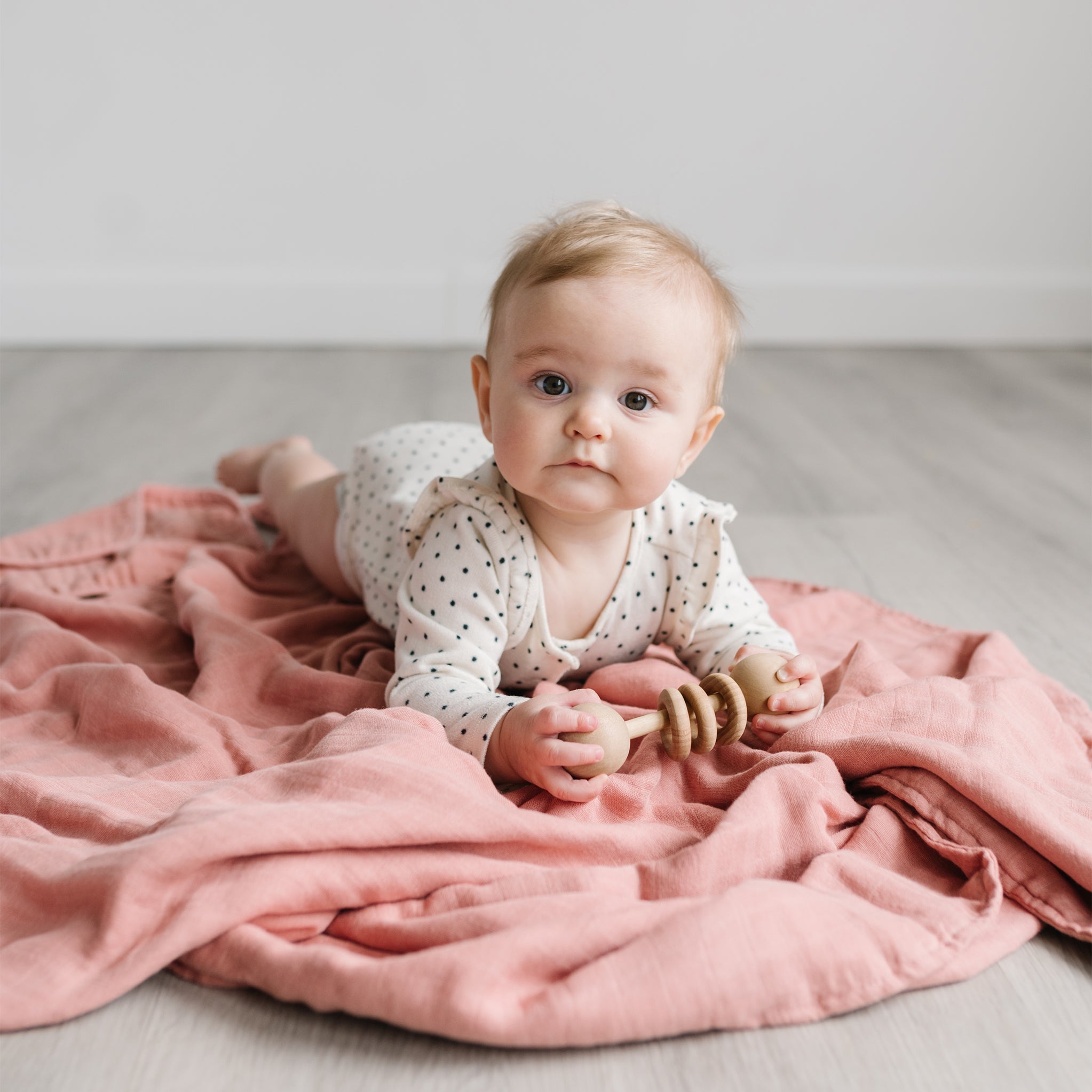 6 Layer Muslin Baby Towel and Blanket - Misty Rose