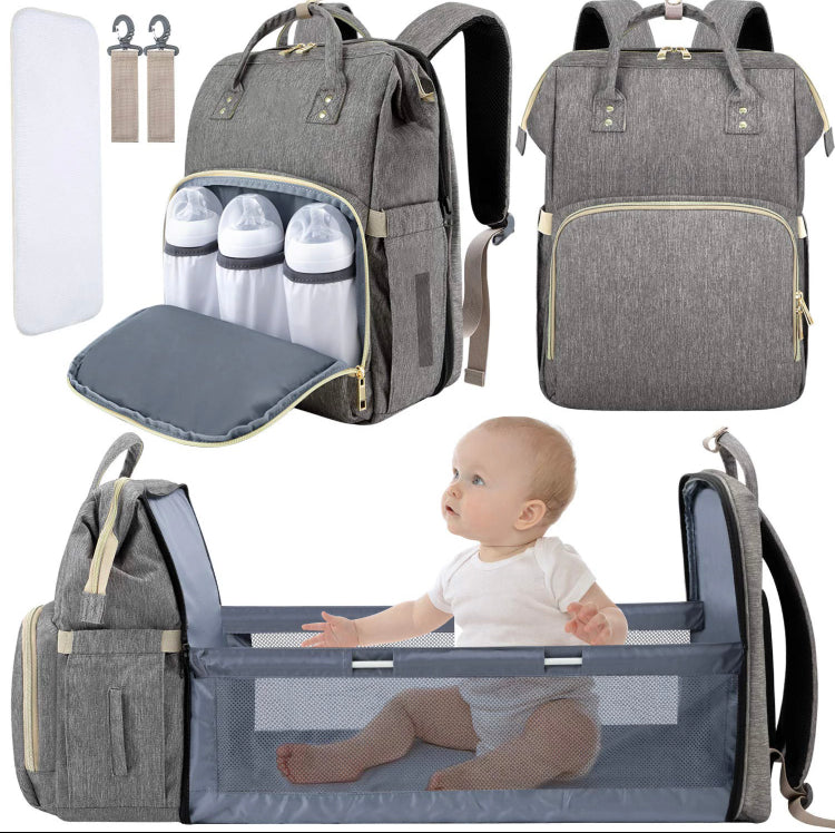Multifunctional Diaper Bag Backpack With Bed